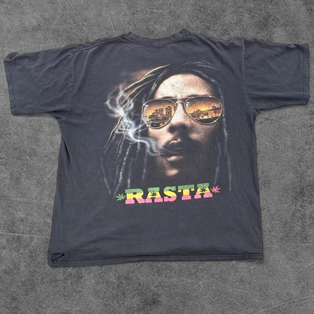 Vintage Y2K Bob Marley "Rasta" Graphic Tee - Oversized 2XL Boxy Fit